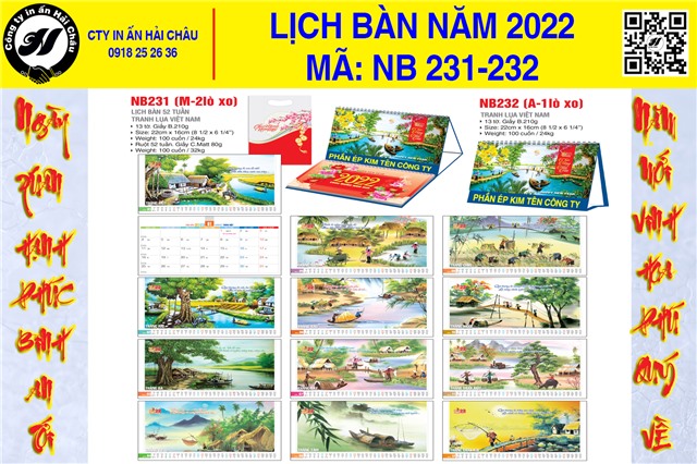 Lịch Bàn NB-231-232