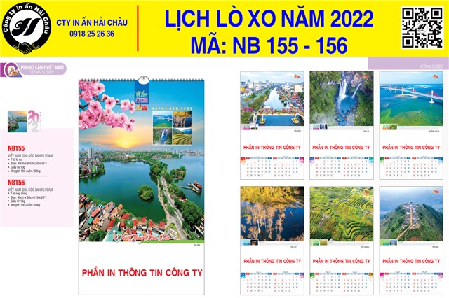 Lịch Lò Xo 7 Tờ NB 155-156