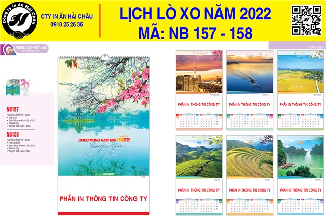 Lịch Lò Xo 7 Tờ NB 157-158