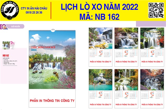 Lịch Lò Xo 7 Tờ NB 155-162