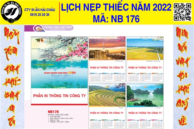 Lịch Nẹp Thiếc 5 Tờ  NB - 176